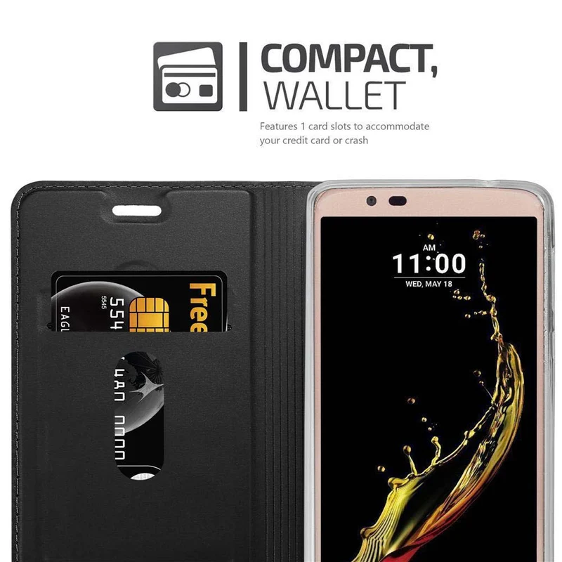 Cadorabo Hülle kompatibel mit LG K10 2016 Schutzhülle mit Magnetverschluss, Standfunktion und Kartenfach