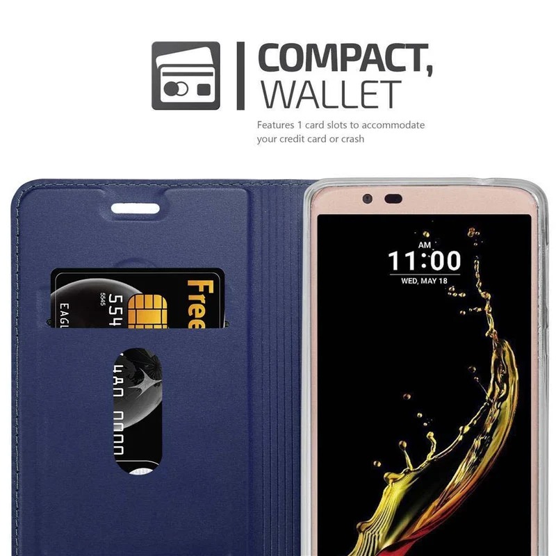 Cadorabo Hülle kompatibel mit LG K10 2016 Schutzhülle mit Magnetverschluss, Standfunktion und Kartenfach