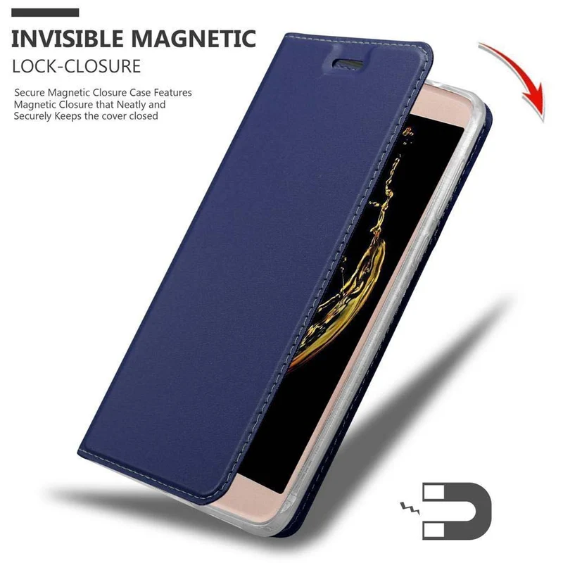 Cadorabo Hülle kompatibel mit LG K10 2016 Schutzhülle mit Magnetverschluss, Standfunktion und Kartenfach