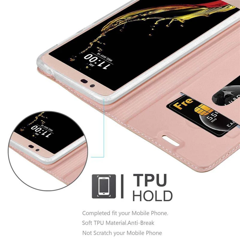 Cadorabo Hülle kompatibel mit LG K10 2016 Schutzhülle mit Magnetverschluss, Standfunktion und Kartenfach