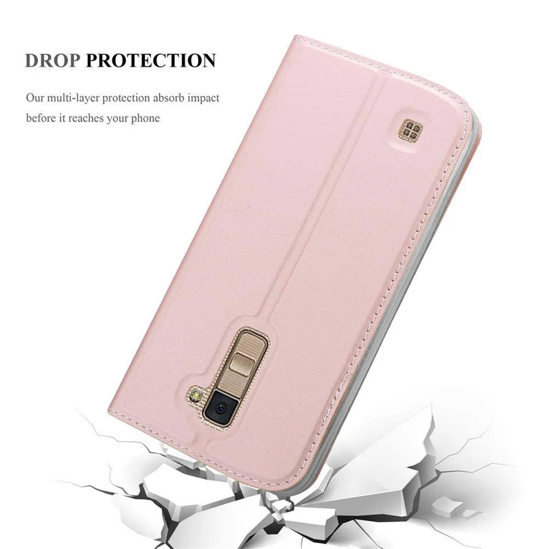 Cadorabo Hülle kompatibel mit LG K10 2016 Schutzhülle mit Magnetverschluss, Standfunktion und Kartenfach