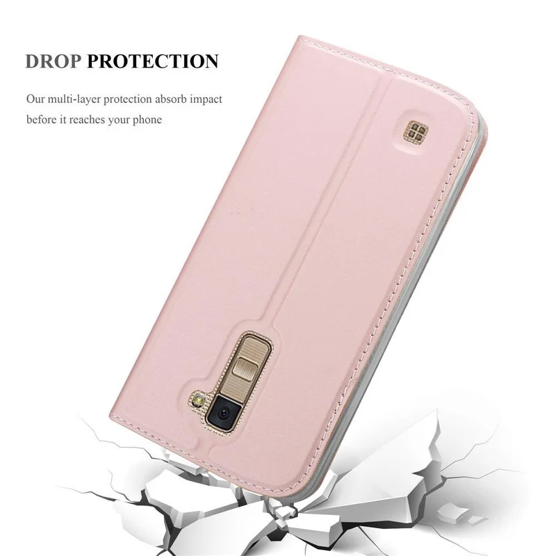 Cadorabo Hülle kompatibel mit LG K10 2016 Schutzhülle mit Magnetverschluss, Standfunktion und Kartenfach