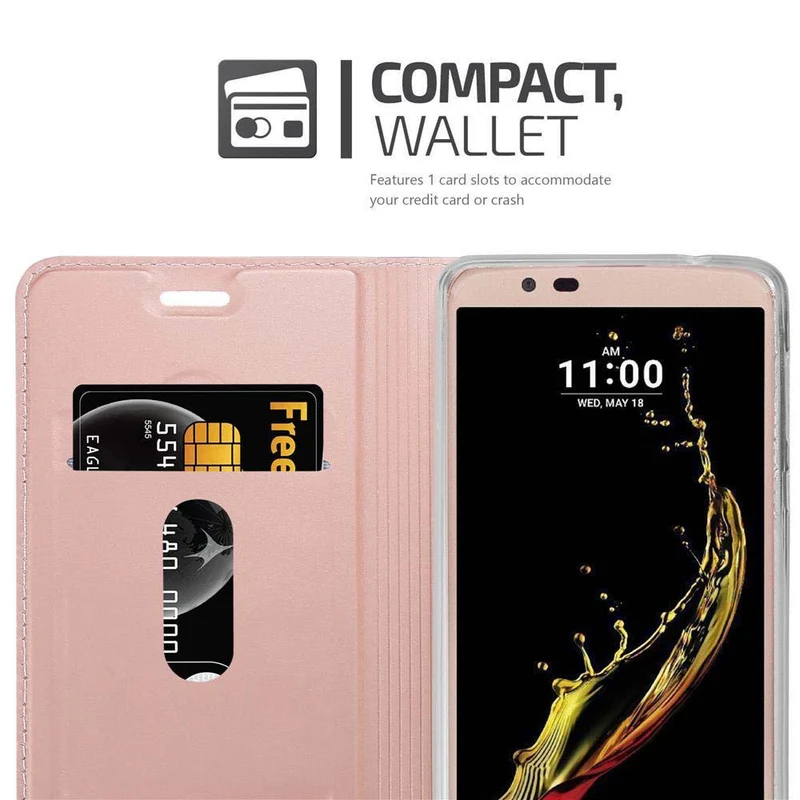 Cadorabo Hülle kompatibel mit LG K10 2016 Schutzhülle mit Magnetverschluss, Standfunktion und Kartenfach