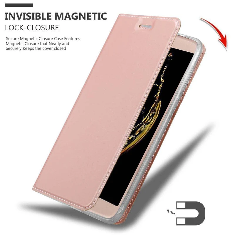 Cadorabo Hülle kompatibel mit LG K10 2016 Schutzhülle mit Magnetverschluss, Standfunktion und Kartenfach