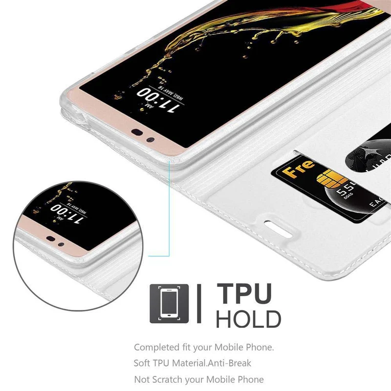 Cadorabo Hülle kompatibel mit LG K10 2016 Schutzhülle mit Magnetverschluss, Standfunktion und Kartenfach