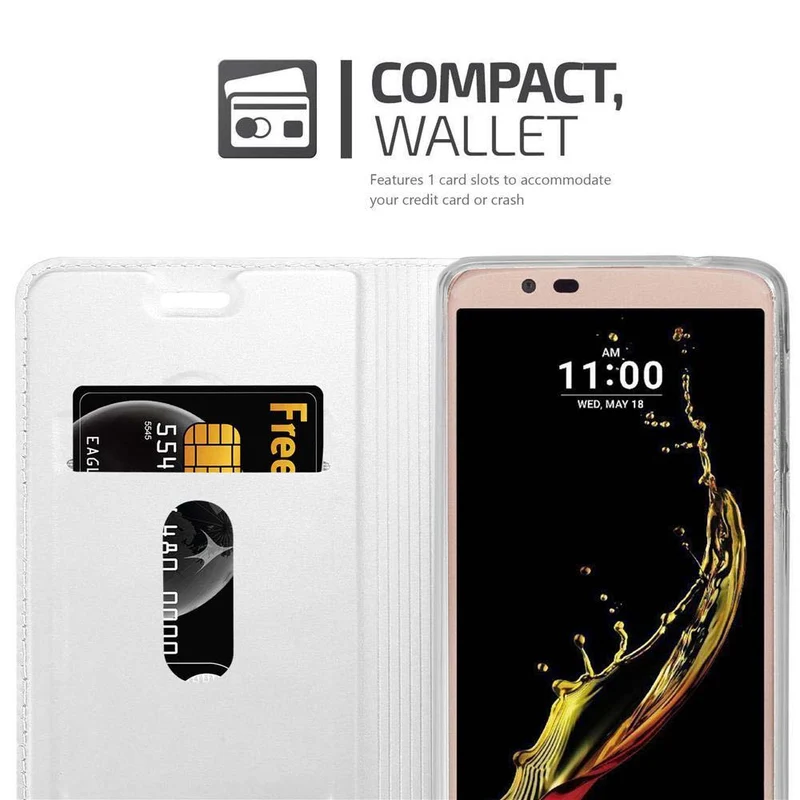 Cadorabo Hülle kompatibel mit LG K10 2016 Schutzhülle mit Magnetverschluss, Standfunktion und Kartenfach