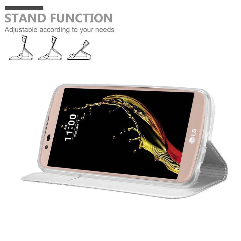 Cadorabo Hülle kompatibel mit LG K10 2016 Schutzhülle mit Magnetverschluss, Standfunktion und Kartenfach