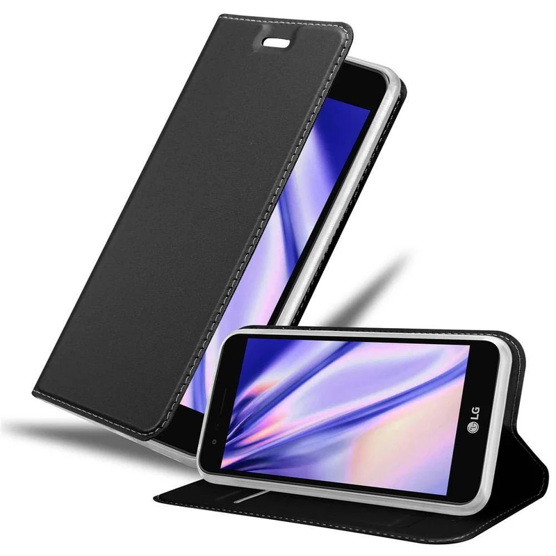 Cadorabo Hülle kompatibel mit LG K4 2017 Schutzhülle mit Magnetverschluss, Standfunktion und Kartenfach