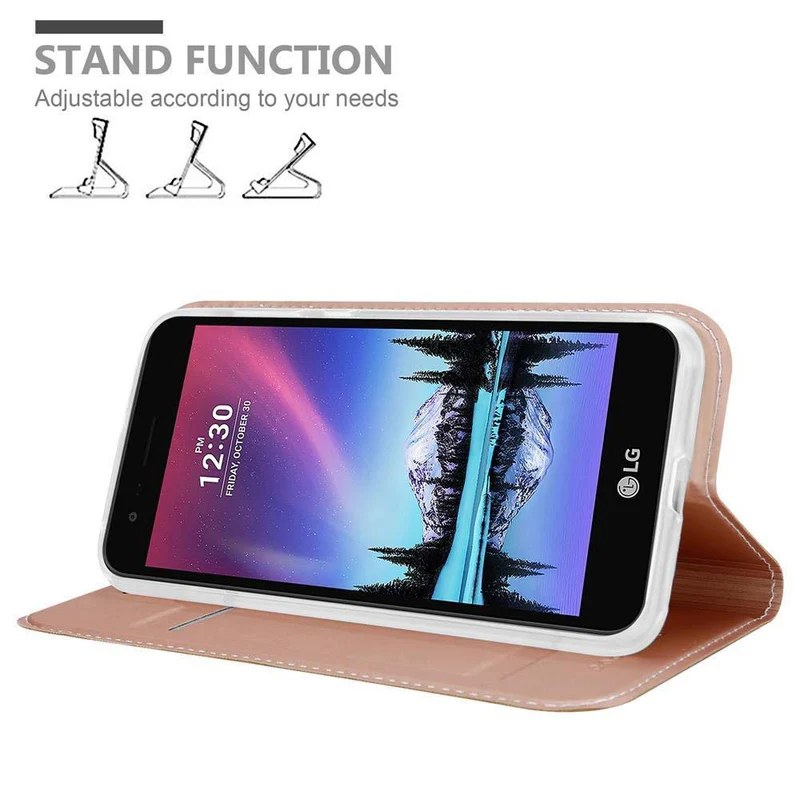 Cadorabo Hülle kompatibel mit LG K4 2017 Schutzhülle mit Magnetverschluss, Standfunktion und Kartenfach