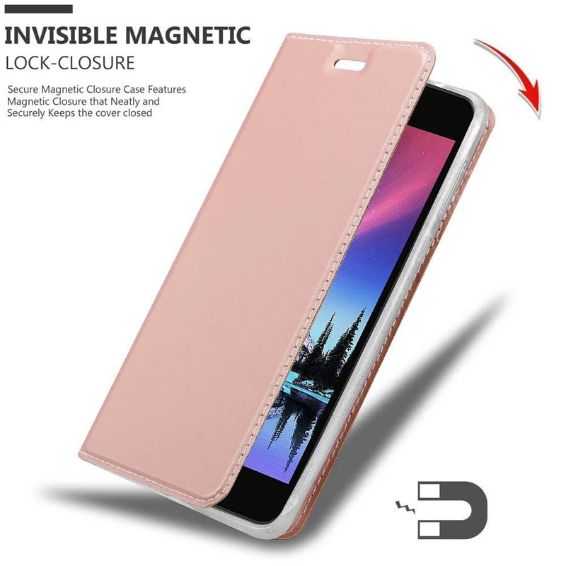 Cadorabo Hülle kompatibel mit LG K4 2017 Schutzhülle mit Magnetverschluss, Standfunktion und Kartenfach