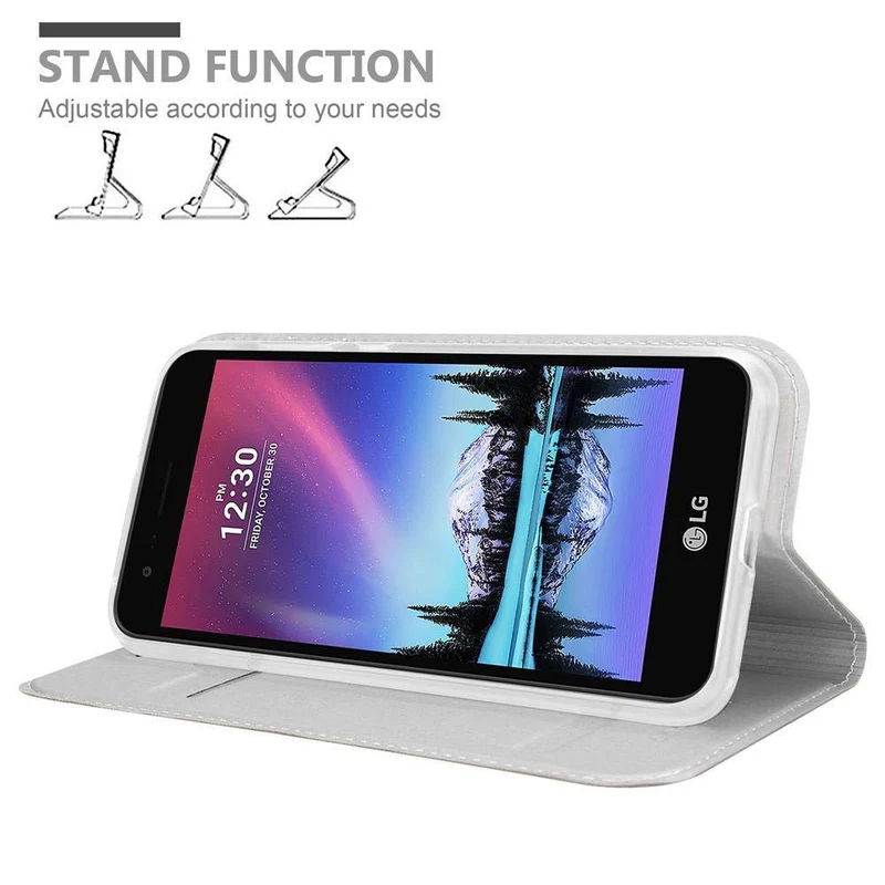 Cadorabo Hülle kompatibel mit LG K4 2017 Schutzhülle mit Magnetverschluss, Standfunktion und Kartenfach