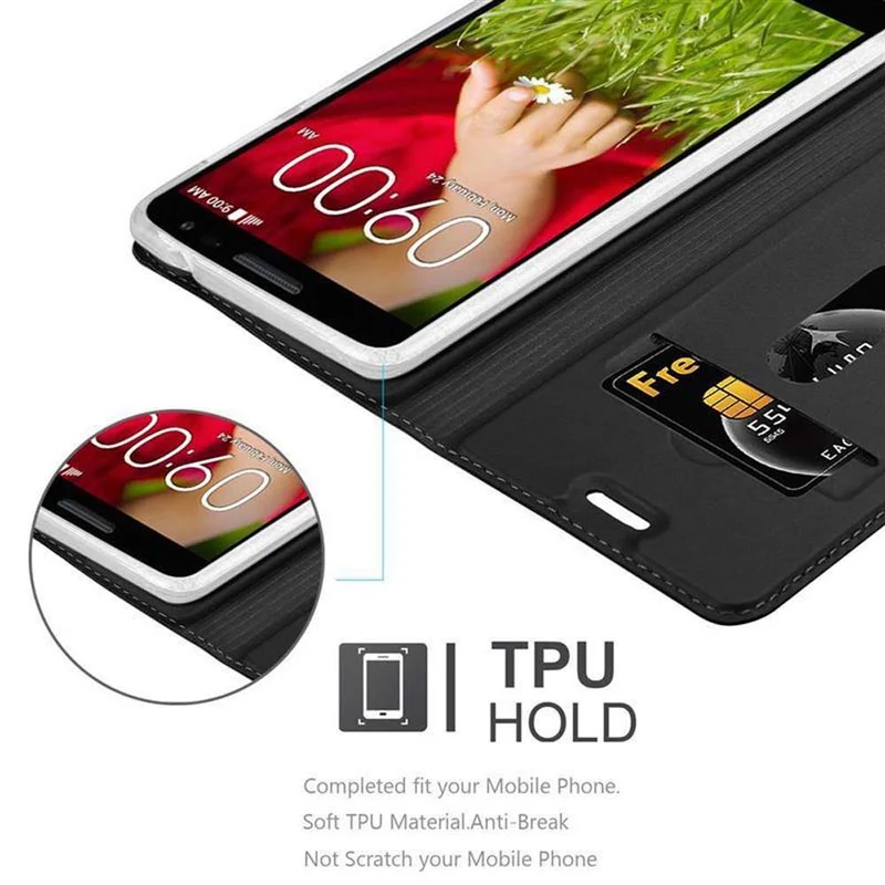 Cadorabo Hülle kompatibel mit LG G2 MINI Schutzhülle mit Magnetverschluss, Standfunktion und Kartenfach