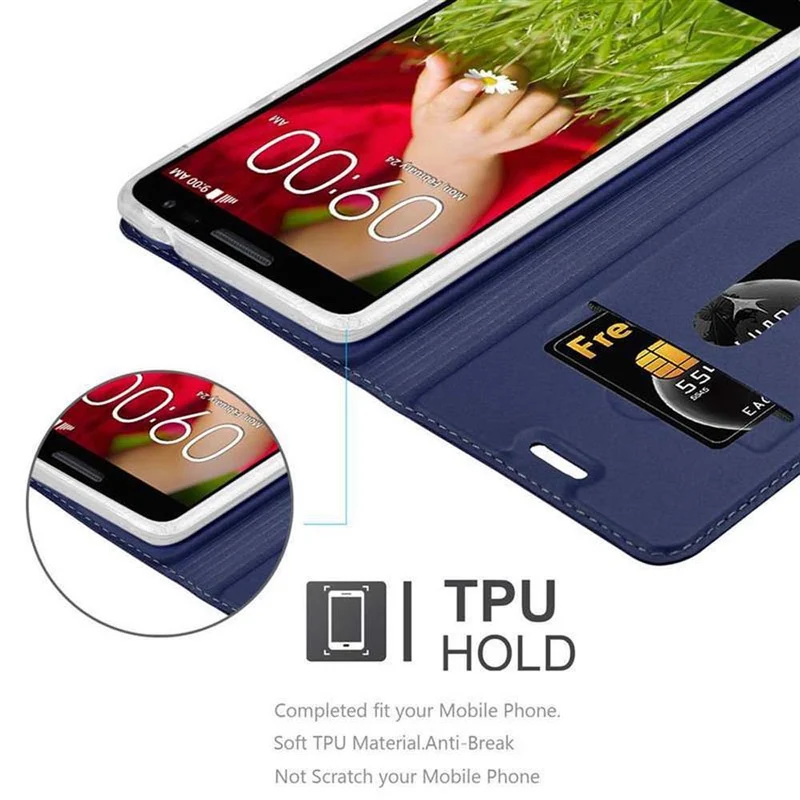 Cadorabo Hülle kompatibel mit LG G2 MINI Schutzhülle mit Magnetverschluss, Standfunktion und Kartenfach