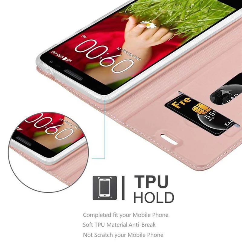 Cadorabo Hülle kompatibel mit LG G2 MINI Schutzhülle mit Magnetverschluss, Standfunktion und Kartenfach
