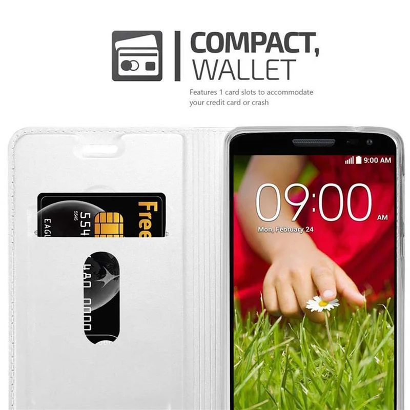 Cadorabo Hülle kompatibel mit LG G2 MINI Schutzhülle mit Magnetverschluss, Standfunktion und Kartenfach