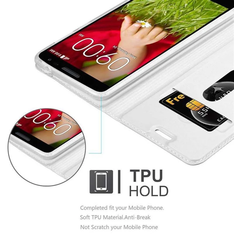 Cadorabo Hülle kompatibel mit LG G2 MINI Schutzhülle mit Magnetverschluss, Standfunktion und Kartenfach