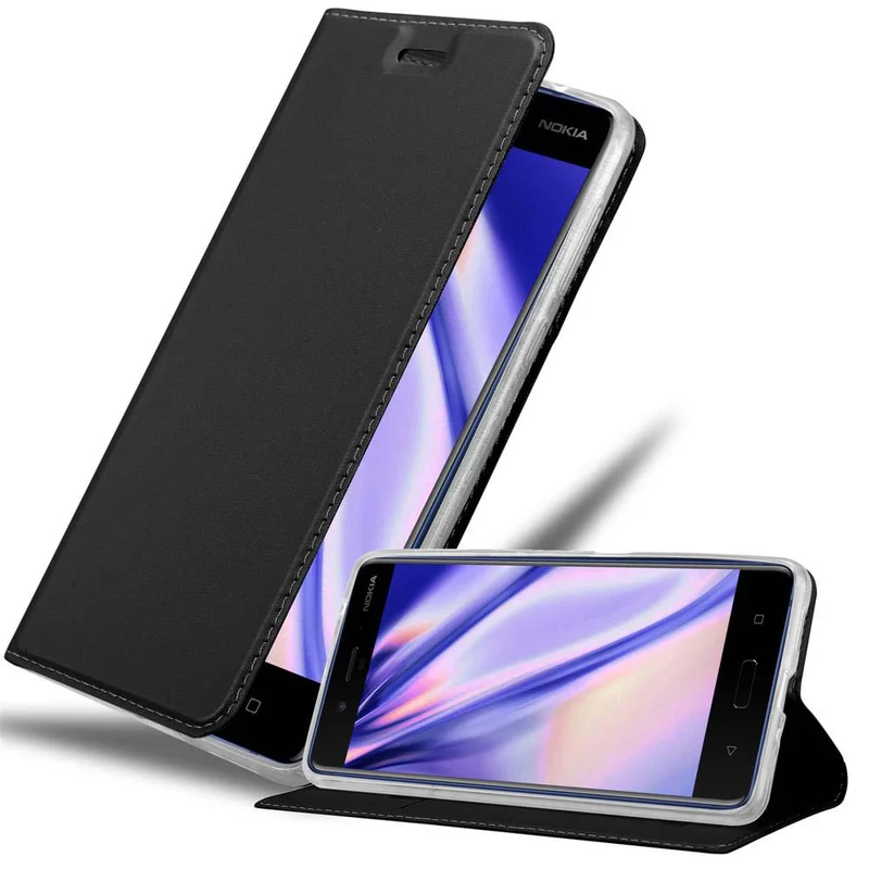 Cadorabo Hülle kompatibel mit Nokia 8 2017 Schutzhülle mit Magnetverschluss, Standfunktion und Kartenfach