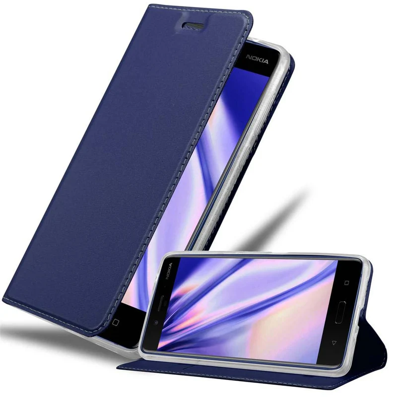 Cadorabo Hülle kompatibel mit Nokia 8 2017 Schutzhülle mit Magnetverschluss, Standfunktion und Kartenfach