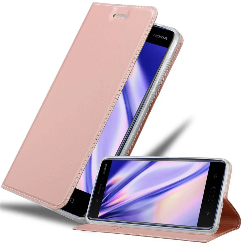 Cadorabo Hülle kompatibel mit Nokia 8 2017 Schutzhülle mit Magnetverschluss, Standfunktion und Kartenfach