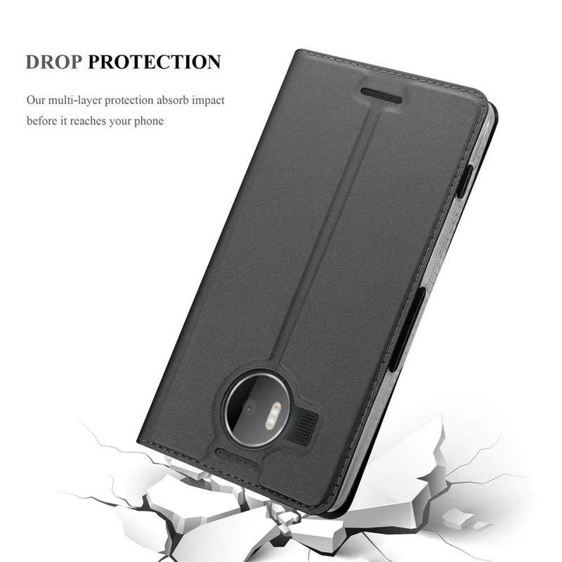 Cadorabo Hülle kompatibel mit Nokia Lumia 950 XL Schutzhülle mit Magnetverschluss, Standfunktion und Kartenfach