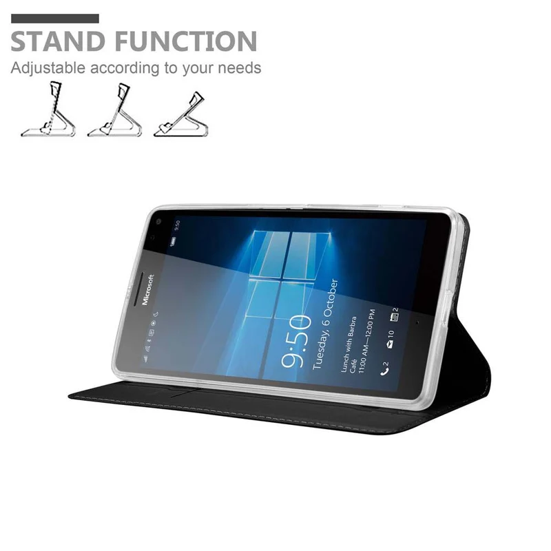 Cadorabo Hülle kompatibel mit Nokia Lumia 950 XL Schutzhülle mit Magnetverschluss, Standfunktion und Kartenfach