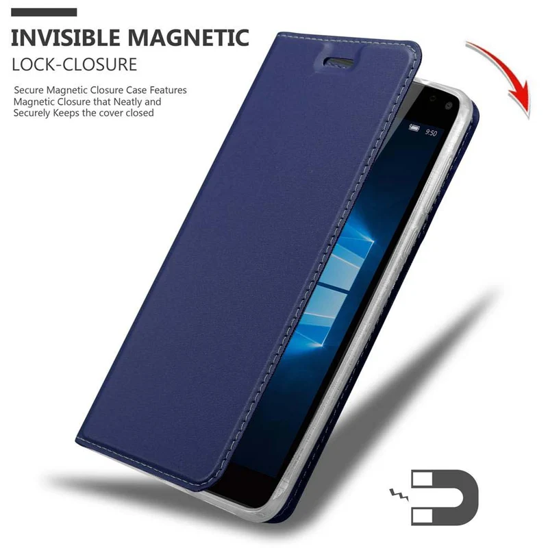 Cadorabo Hülle kompatibel mit Nokia Lumia 950 XL Schutzhülle mit Magnetverschluss, Standfunktion und Kartenfach