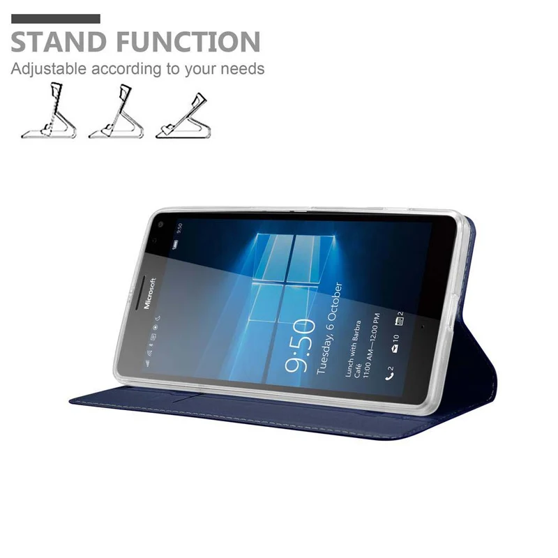 Cadorabo Hülle kompatibel mit Nokia Lumia 950 XL Schutzhülle mit Magnetverschluss, Standfunktion und Kartenfach