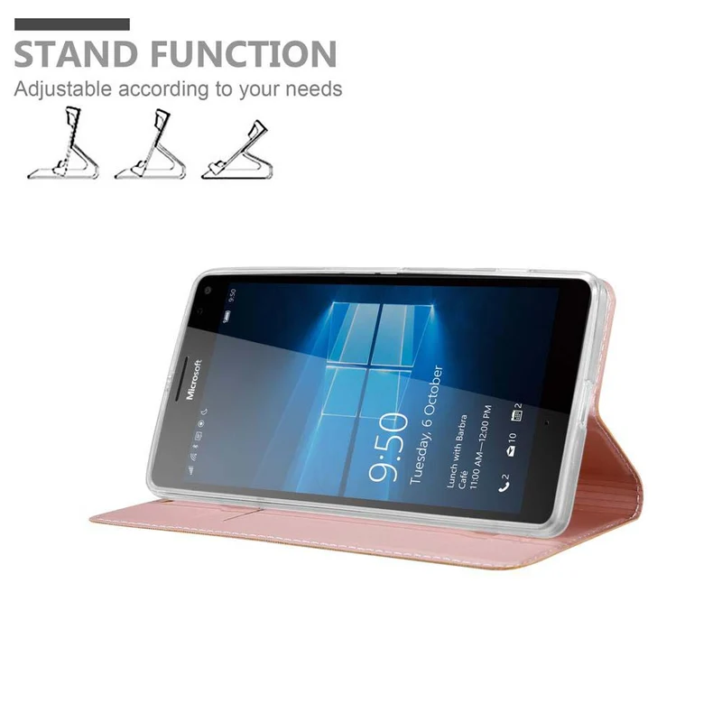 Cadorabo Hülle kompatibel mit Nokia Lumia 950 XL Schutzhülle mit Magnetverschluss, Standfunktion und Kartenfach
