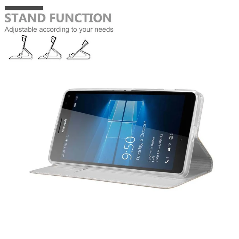 Cadorabo Hülle kompatibel mit Nokia Lumia 950 XL Schutzhülle mit Magnetverschluss, Standfunktion und Kartenfach