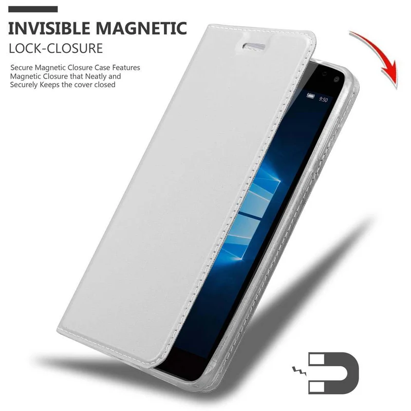 Cadorabo Hülle kompatibel mit Nokia Lumia 950 XL Schutzhülle mit Magnetverschluss, Standfunktion und Kartenfach