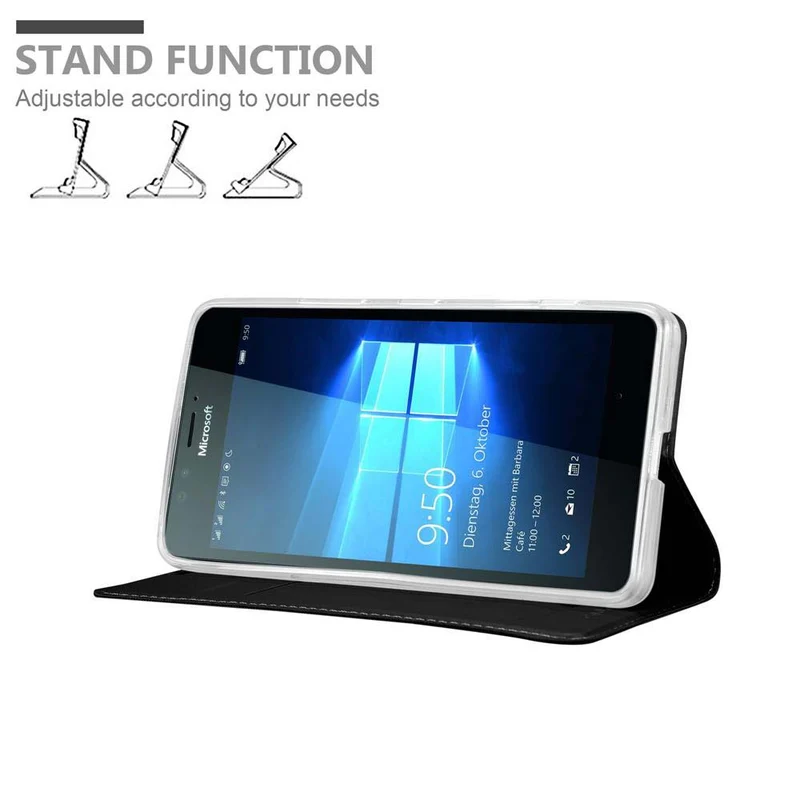 Cadorabo Hülle kompatibel mit Nokia Lumia 950 Schutzhülle mit Magnetverschluss, Standfunktion und Kartenfach