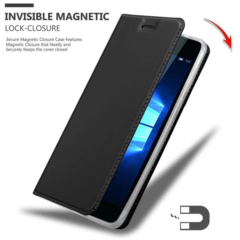 Cadorabo Hülle kompatibel mit Nokia Lumia 950 Schutzhülle mit Magnetverschluss, Standfunktion und Kartenfach