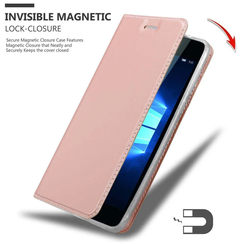 Cadorabo Hülle kompatibel mit Nokia Lumia 950 Schutzhülle mit Magnetverschluss, Standfunktion und Kartenfach