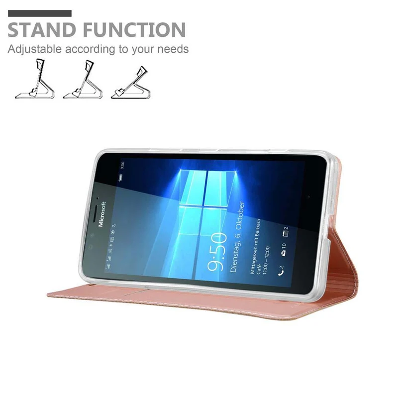 Cadorabo Hülle kompatibel mit Nokia Lumia 950 Schutzhülle mit Magnetverschluss, Standfunktion und Kartenfach