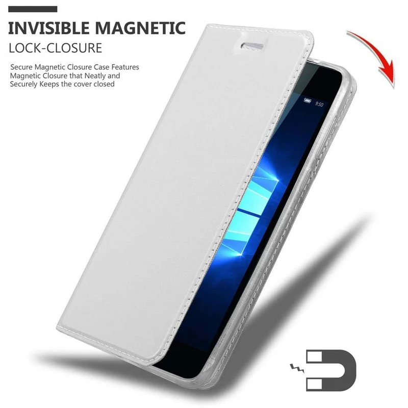 Cadorabo Hülle kompatibel mit Nokia Lumia 950 Schutzhülle mit Magnetverschluss, Standfunktion und Kartenfach