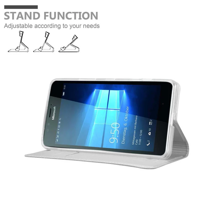 Cadorabo Hülle kompatibel mit Nokia Lumia 950 Schutzhülle mit Magnetverschluss, Standfunktion und Kartenfach