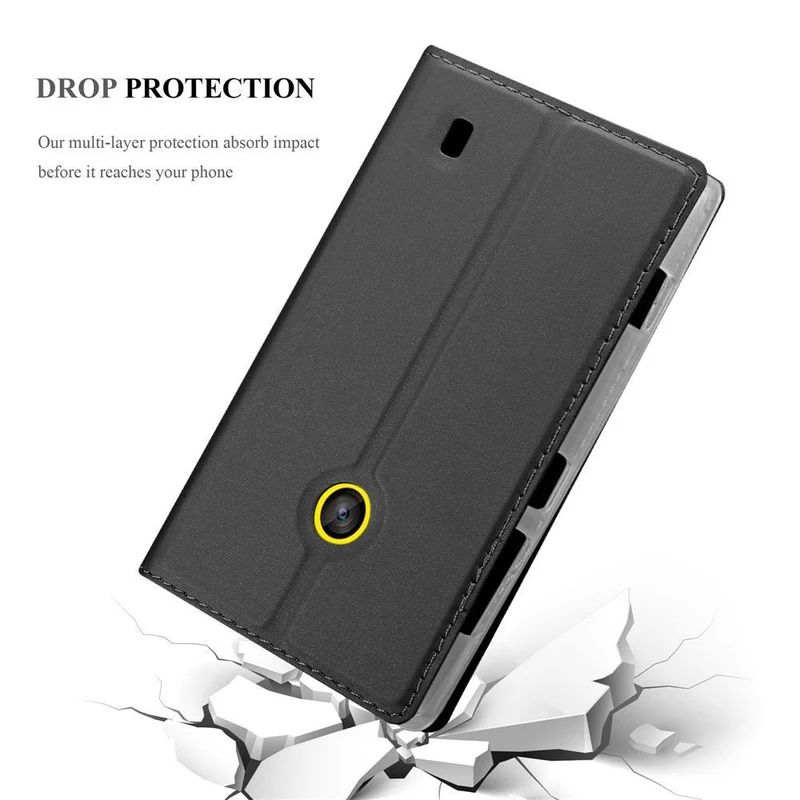 Cadorabo Hülle kompatibel mit Nokia Lumia 520 / 521 Schutzhülle mit Magnetverschluss, Standfunktion und Kartenfach