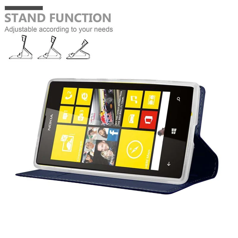 Cadorabo Hülle kompatibel mit Nokia Lumia 520 / 521 Schutzhülle mit Magnetverschluss, Standfunktion und Kartenfach