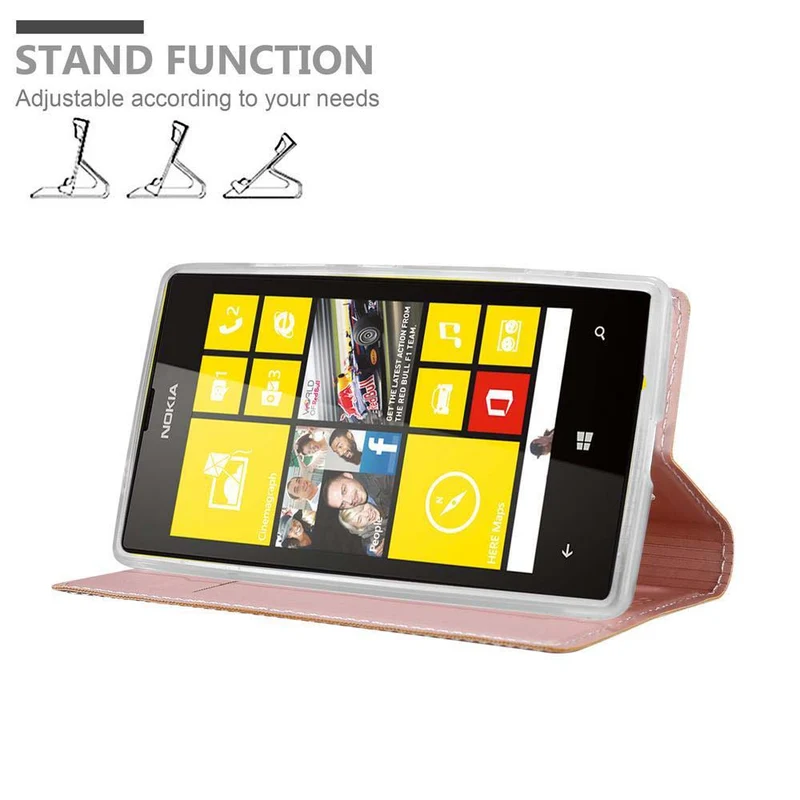 Cadorabo Hülle kompatibel mit Nokia Lumia 520 / 521 Schutzhülle mit Magnetverschluss, Standfunktion und Kartenfach