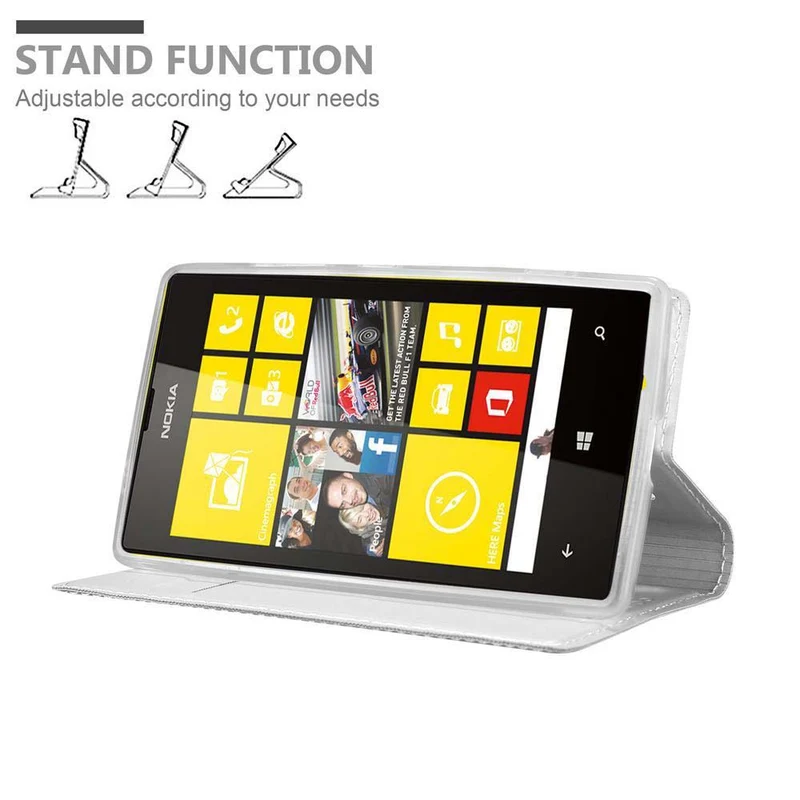 Cadorabo Hülle kompatibel mit Nokia Lumia 520 / 521 Schutzhülle mit Magnetverschluss, Standfunktion und Kartenfach