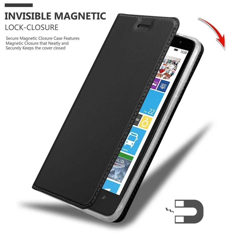 Cadorabo Hülle kompatibel mit Nokia Lumia 1320 Schutzhülle mit Magnetverschluss, Standfunktion und Kartenfach