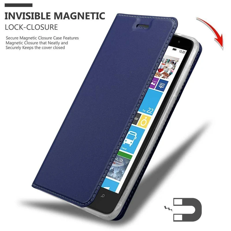 Cadorabo Hülle kompatibel mit Nokia Lumia 1320 Schutzhülle mit Magnetverschluss, Standfunktion und Kartenfach