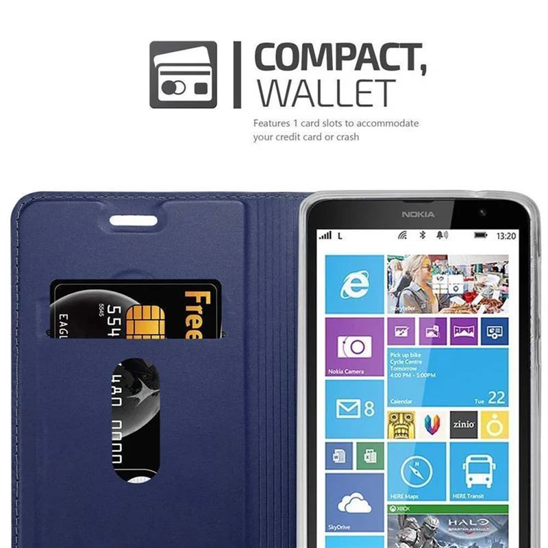 Cadorabo Hülle kompatibel mit Nokia Lumia 1320 Schutzhülle mit Magnetverschluss, Standfunktion und Kartenfach