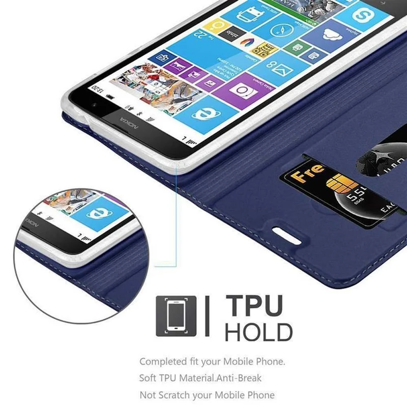 Cadorabo Hülle kompatibel mit Nokia Lumia 1320 Schutzhülle mit Magnetverschluss, Standfunktion und Kartenfach