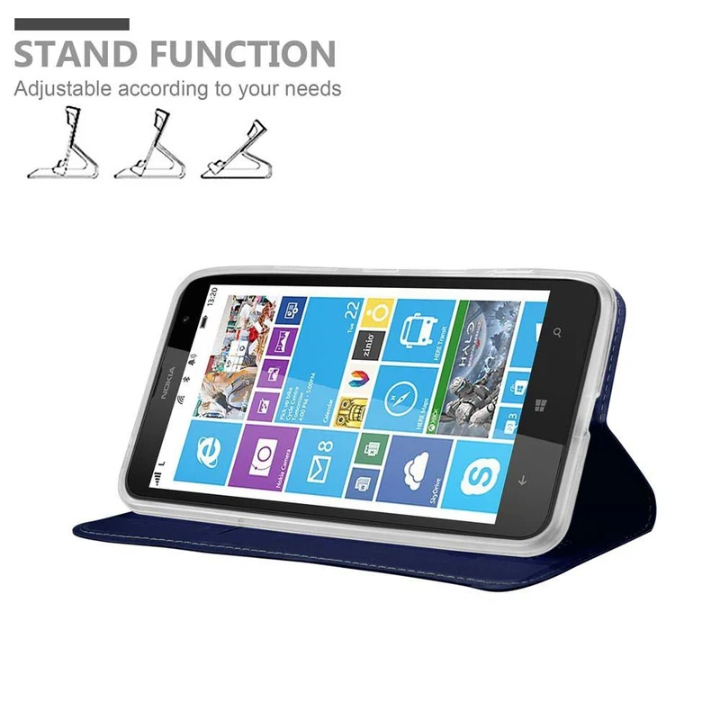 Cadorabo Hülle kompatibel mit Nokia Lumia 1320 Schutzhülle mit Magnetverschluss, Standfunktion und Kartenfach