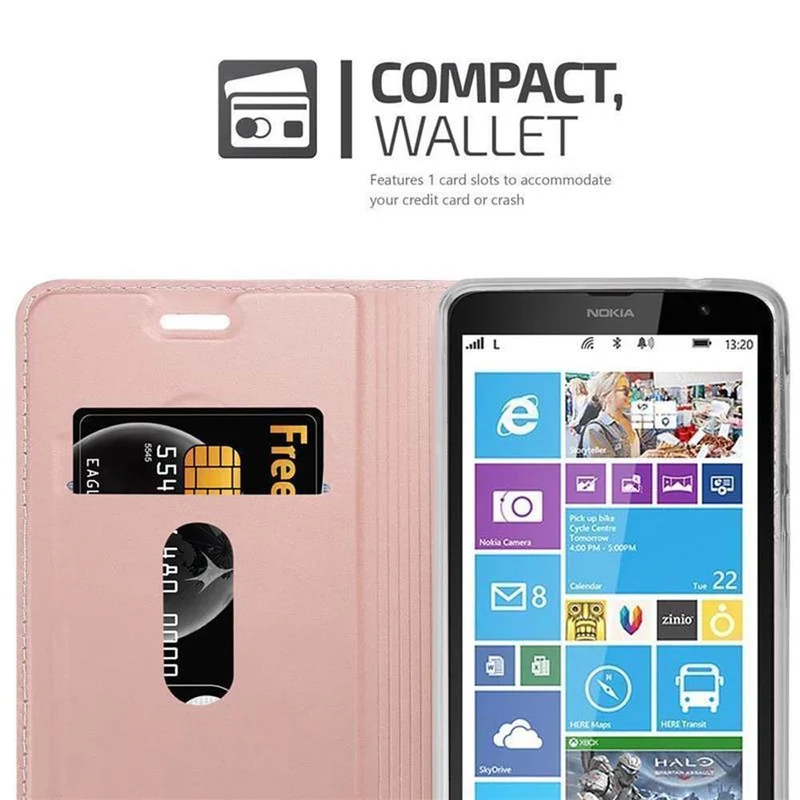 Cadorabo Hülle kompatibel mit Nokia Lumia 1320 Schutzhülle mit Magnetverschluss, Standfunktion und Kartenfach