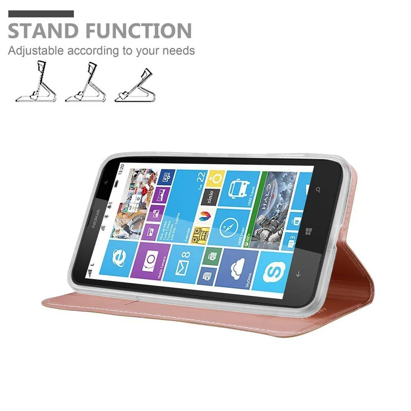 Cadorabo Hülle kompatibel mit Nokia Lumia 1320 Schutzhülle mit Magnetverschluss, Standfunktion und Kartenfach