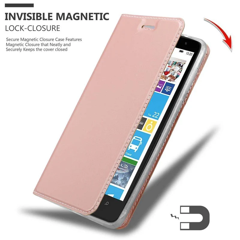 Cadorabo Hülle kompatibel mit Nokia Lumia 1320 Schutzhülle mit Magnetverschluss, Standfunktion und Kartenfach