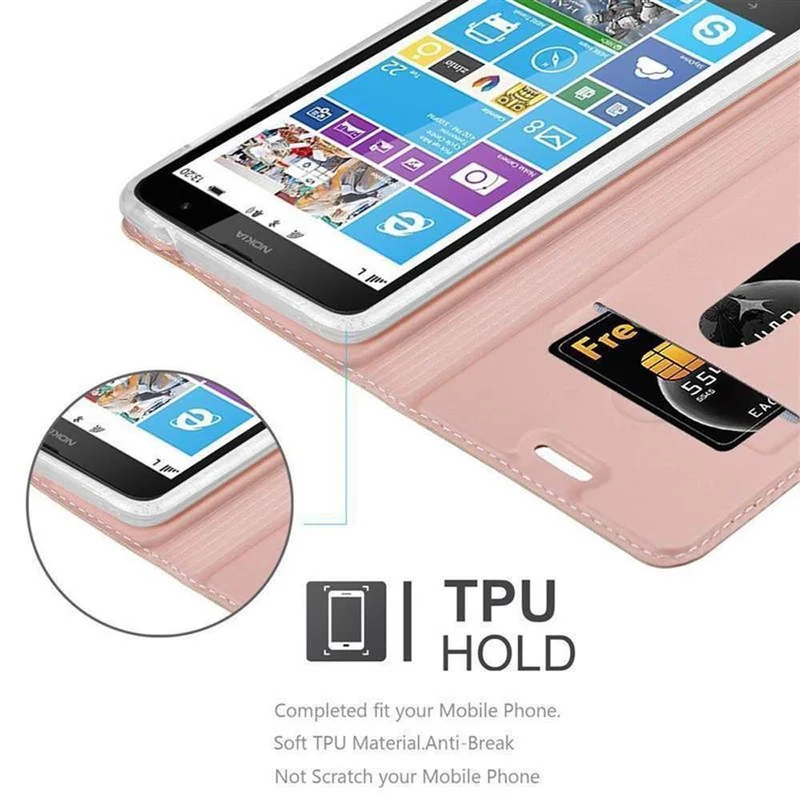 Cadorabo Hülle kompatibel mit Nokia Lumia 1320 Schutzhülle mit Magnetverschluss, Standfunktion und Kartenfach