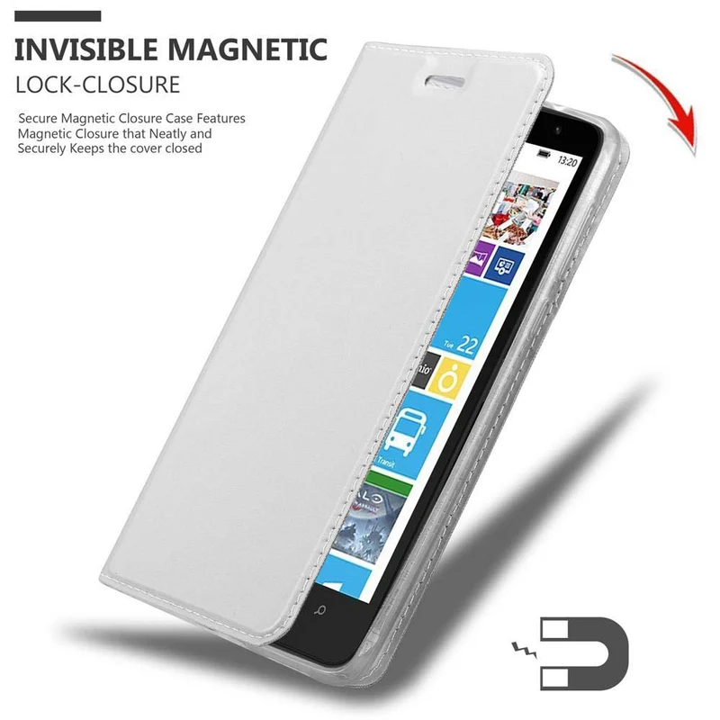 Cadorabo Hülle kompatibel mit Nokia Lumia 1320 Schutzhülle mit Magnetverschluss, Standfunktion und Kartenfach